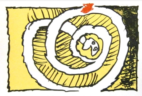 Pierre Alechinsky, Lithograph Festival jaune 1972