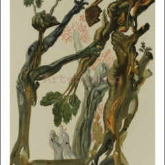 Salvador Dali Woodcut Hell 13 The forest of suicides