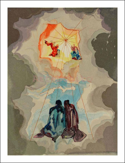 Salvador Dali, Paradise 15, Woodcut, Divine Comedy