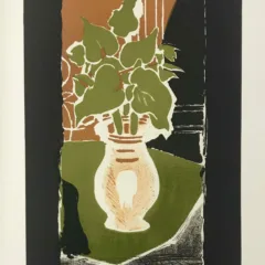 Braque Lithograph "feuilles couleur lumiere"1963 Mourlot