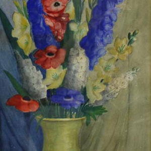Edith Easton Waltz, Flowers Bouquet, Original Gouache Signed