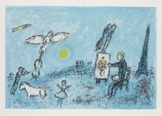 Marc Chagall, Original Lithograph, Derriere le miroir