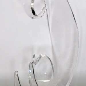 Sculpture Lucite Acrylic, Clear Wave H 24" by Grace Absi Signed