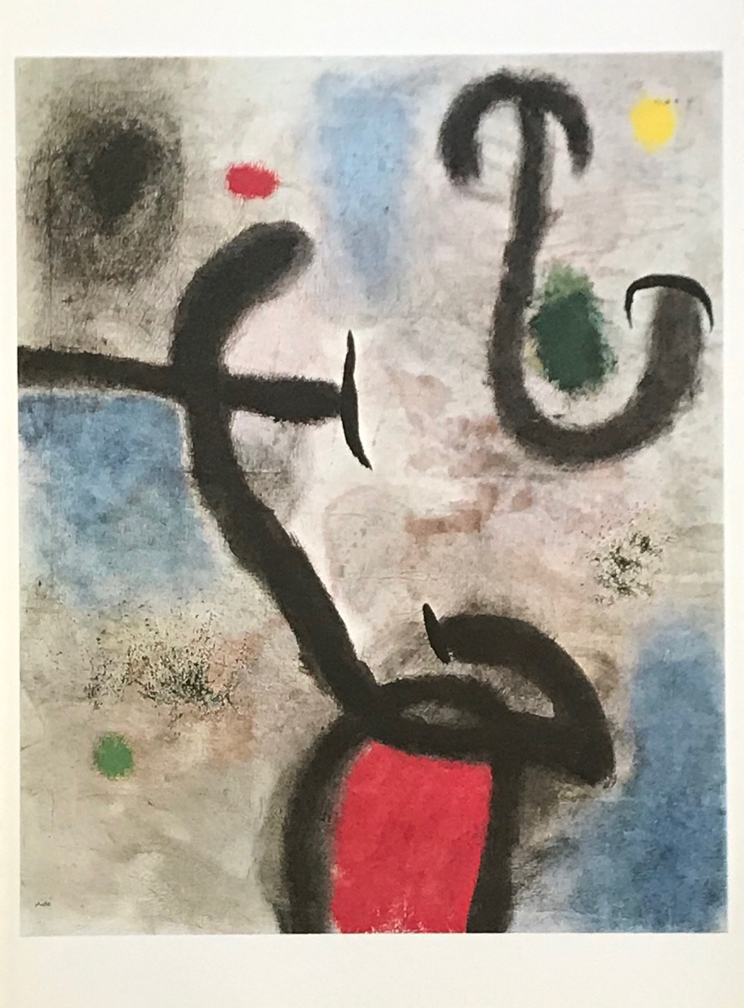 Joan Miro, Femme et oiseaux, DM03155, Derriere le Miroir 1965