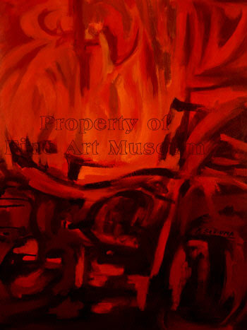 Alberto Schiuma, Fuego Oil Painting on Canvas 1999