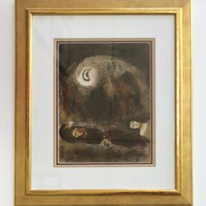 Marc Chagall, Original Lithograph 1960, Drawings for the Bible, Ruth aux pieds de Booz, Framed