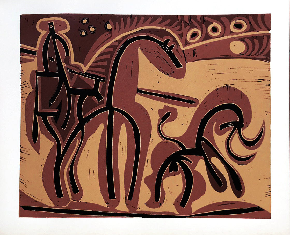 Pablo Picasso 4, Linogravures Picador et taureau, 1962