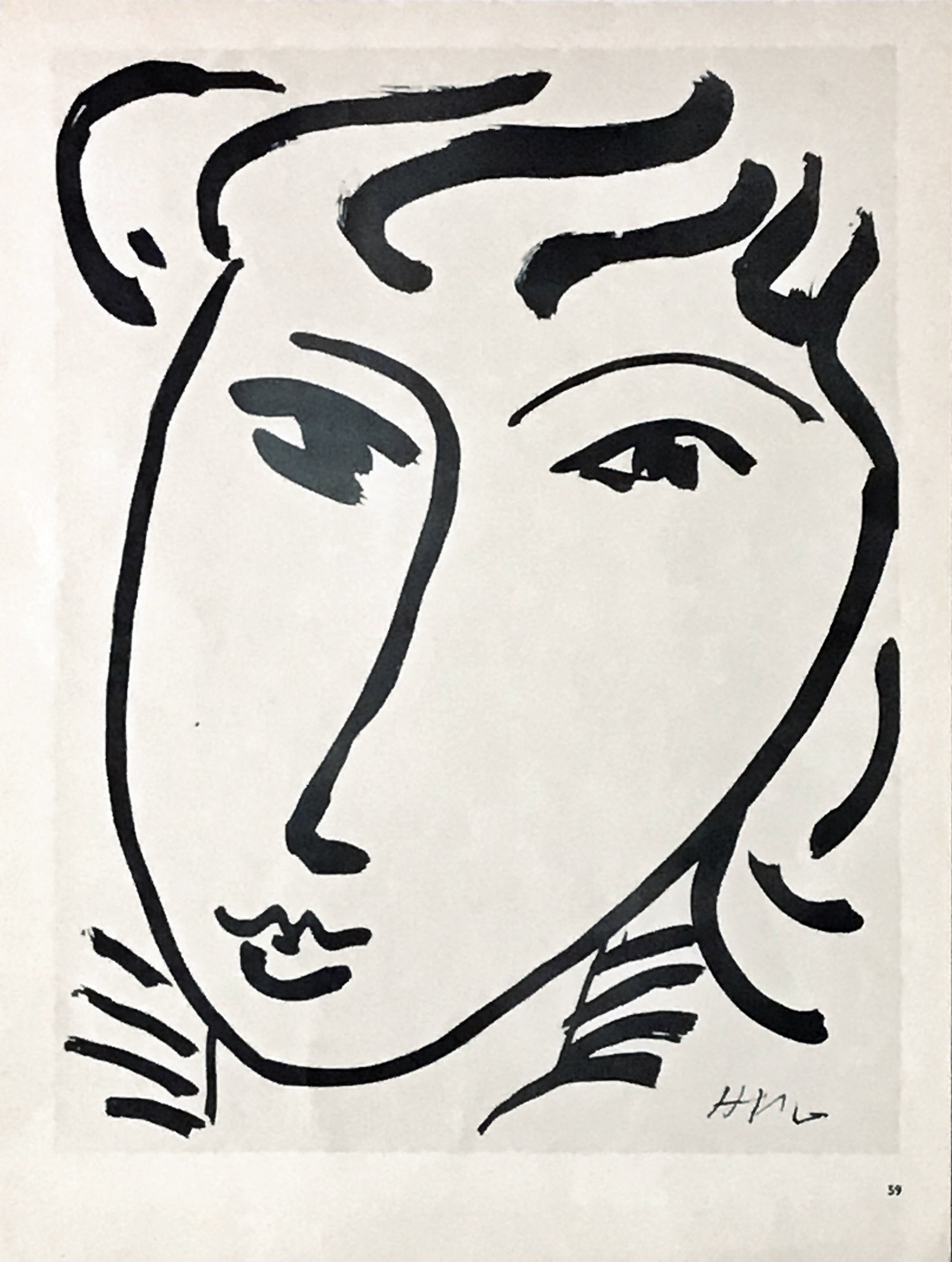 Henri Matisse Heliogravure 1968 Tete de jeune fille, Cercle d'Art Paris