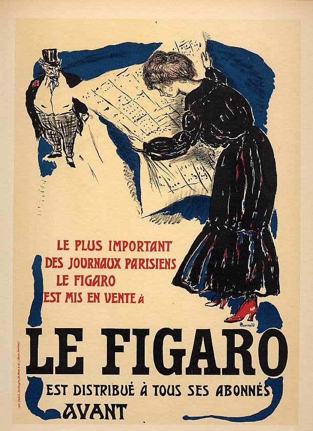 Bonnard Lithograph 135, Grand affiche le Figaro 1952
