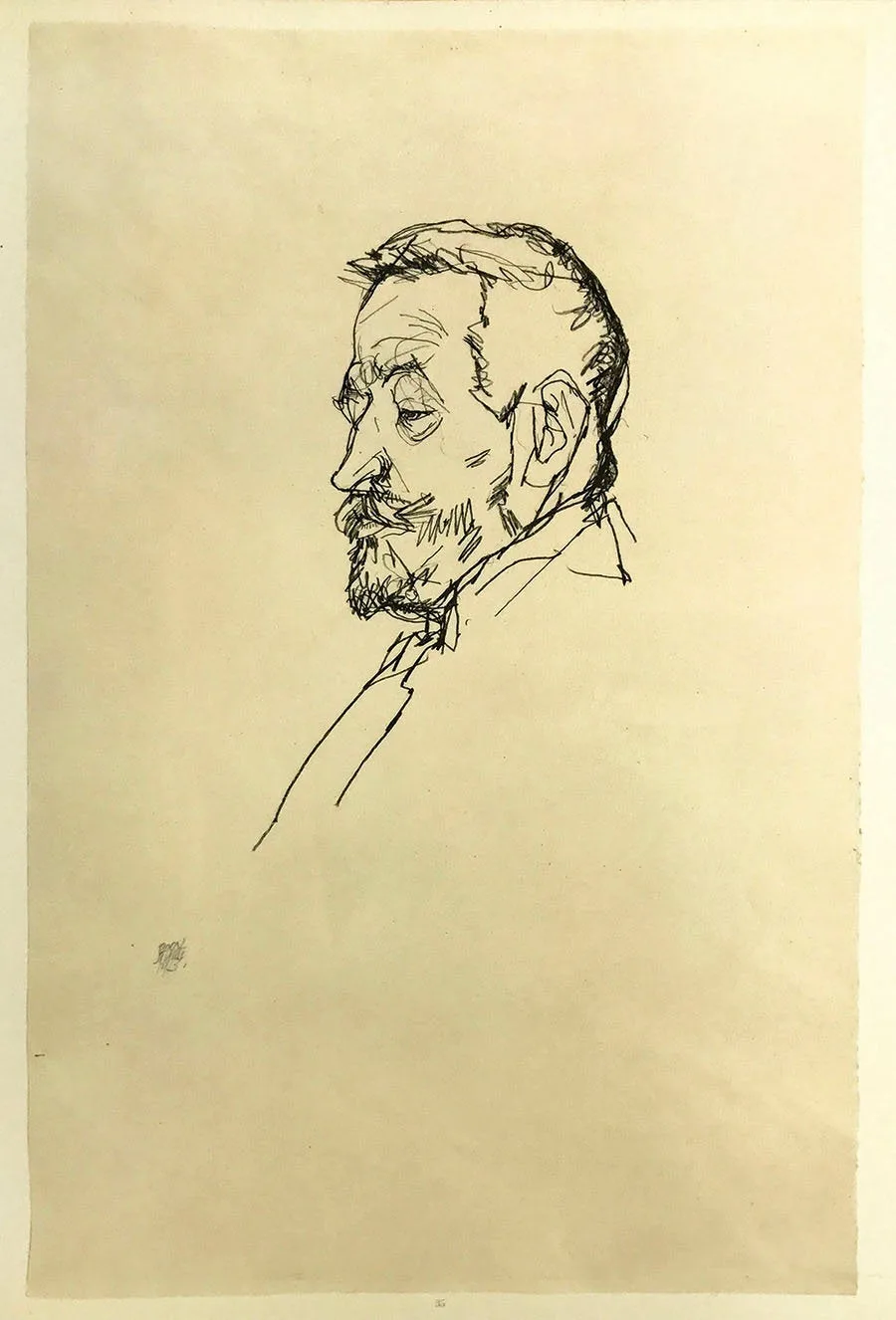 Schiele 35, Lithograph Portrait of Henrich, 1968