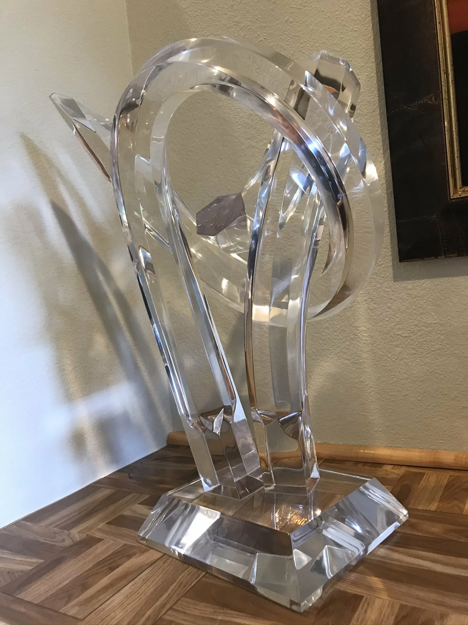 Sculpture Lucite Acrylic 21"H, Signed Haziza, Earliy work 1999