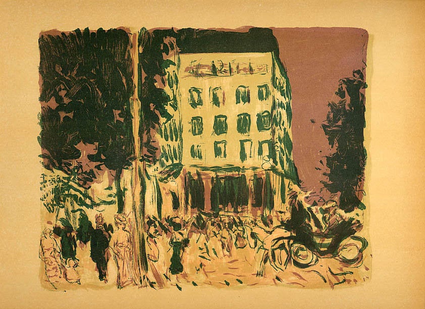 Bonnard Lithograph 141, Les Boulevards 1952