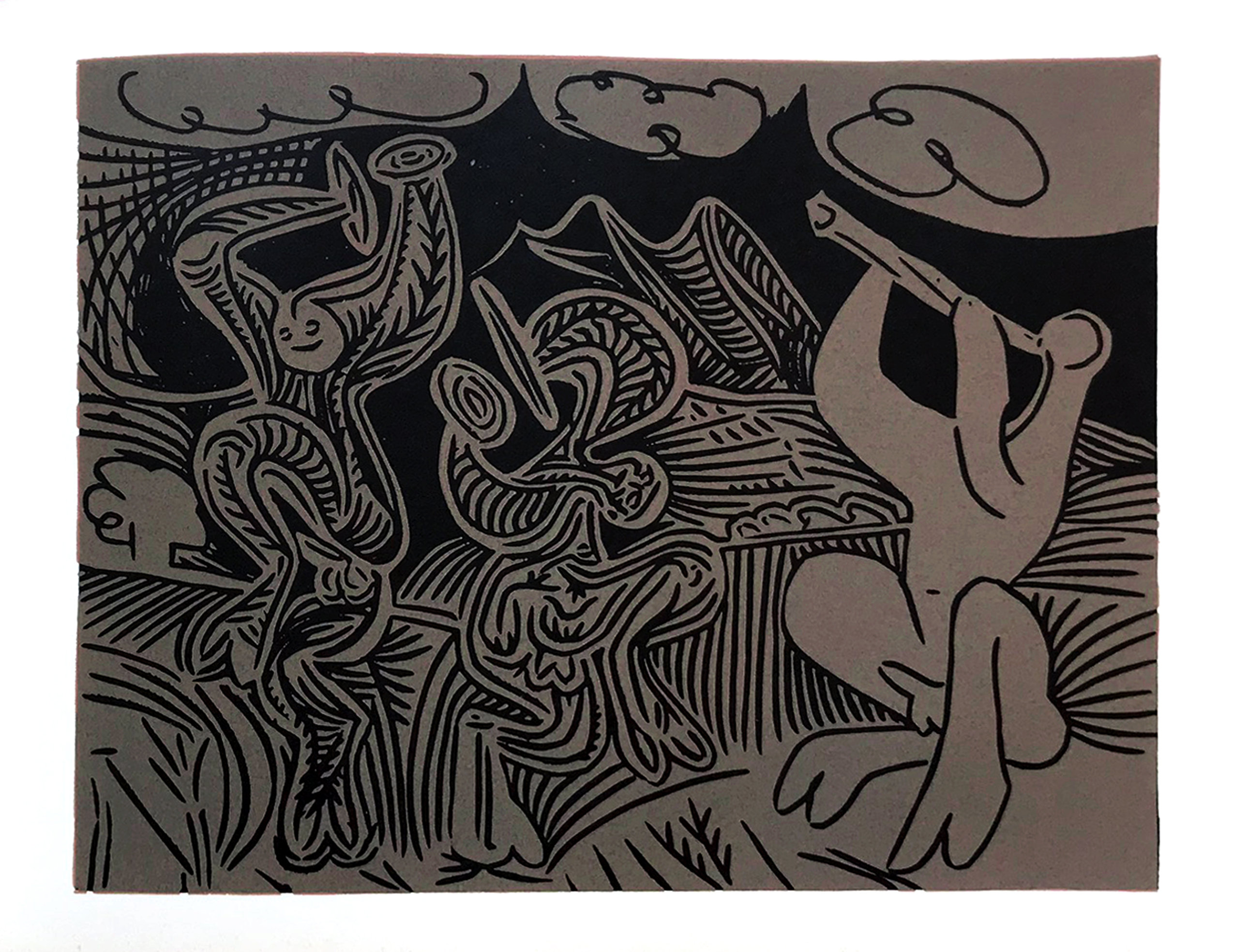 1962 Pablo Picasso Linogravures 36, Danseuses et Musicien