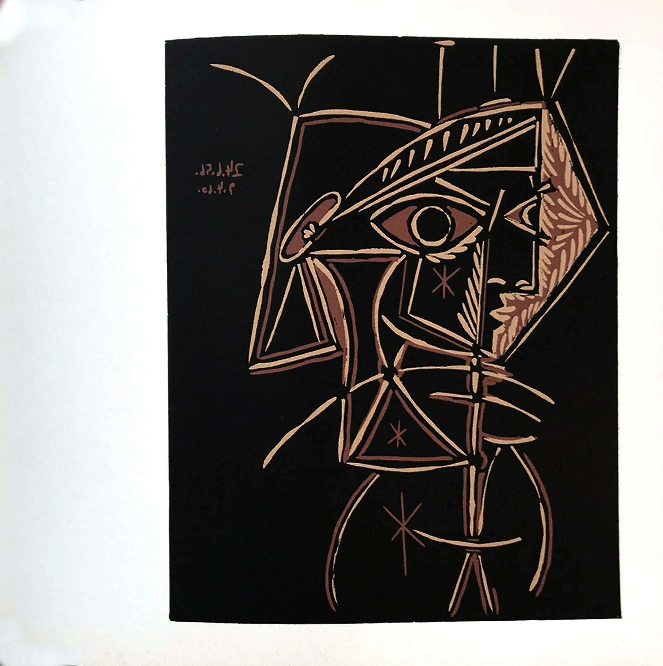 Pablo Picasso 44, Linogravures Tete de femme 1962