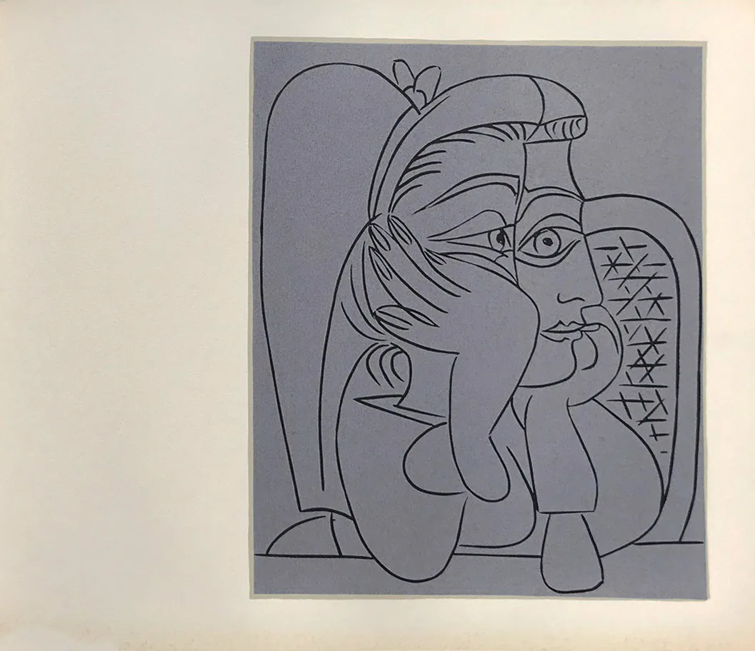 Pablo Picasso Linogravure 19, Femme accoudee 1962