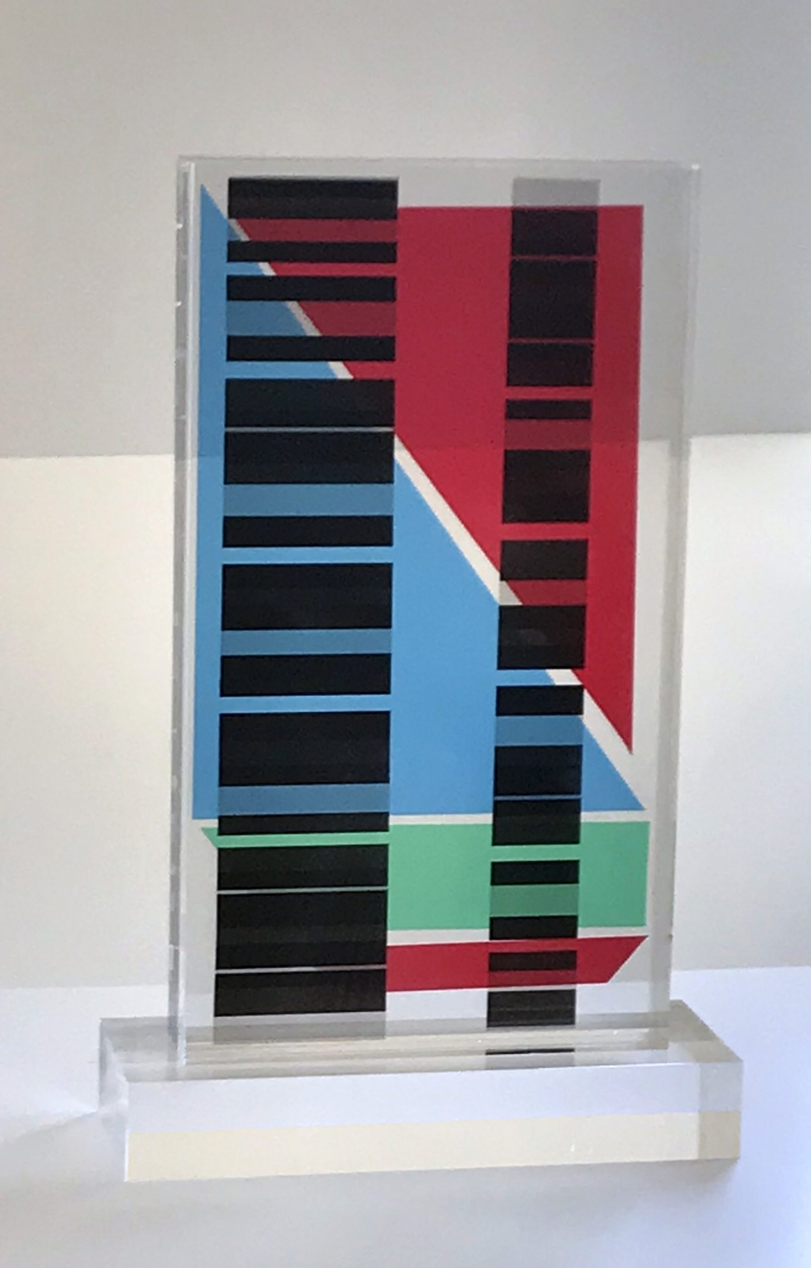 Lucite Acrylic Sculpture Tower Composition 5, H 19"Signed