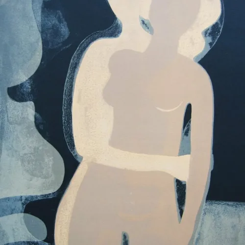 Andre Minaux Pencil Signed Original Lithograph Les amants 1968