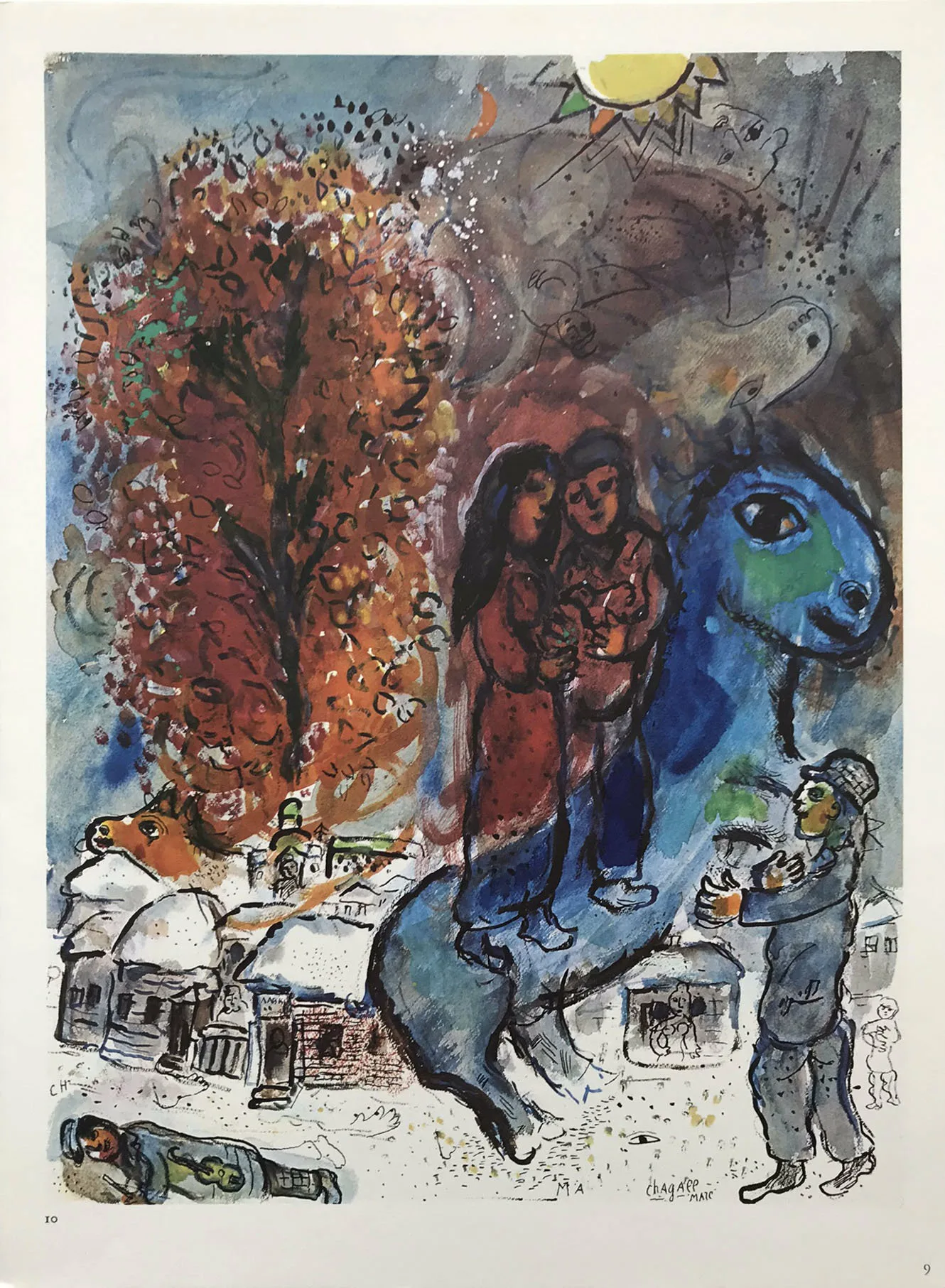 Marc Chagall, Au village, DM02225 Derriere le miroir 1977