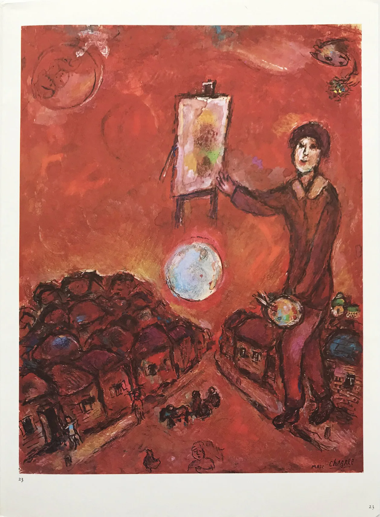 Marc Chagall Le Chevalet, DM08225 Derriere le miroir 1977