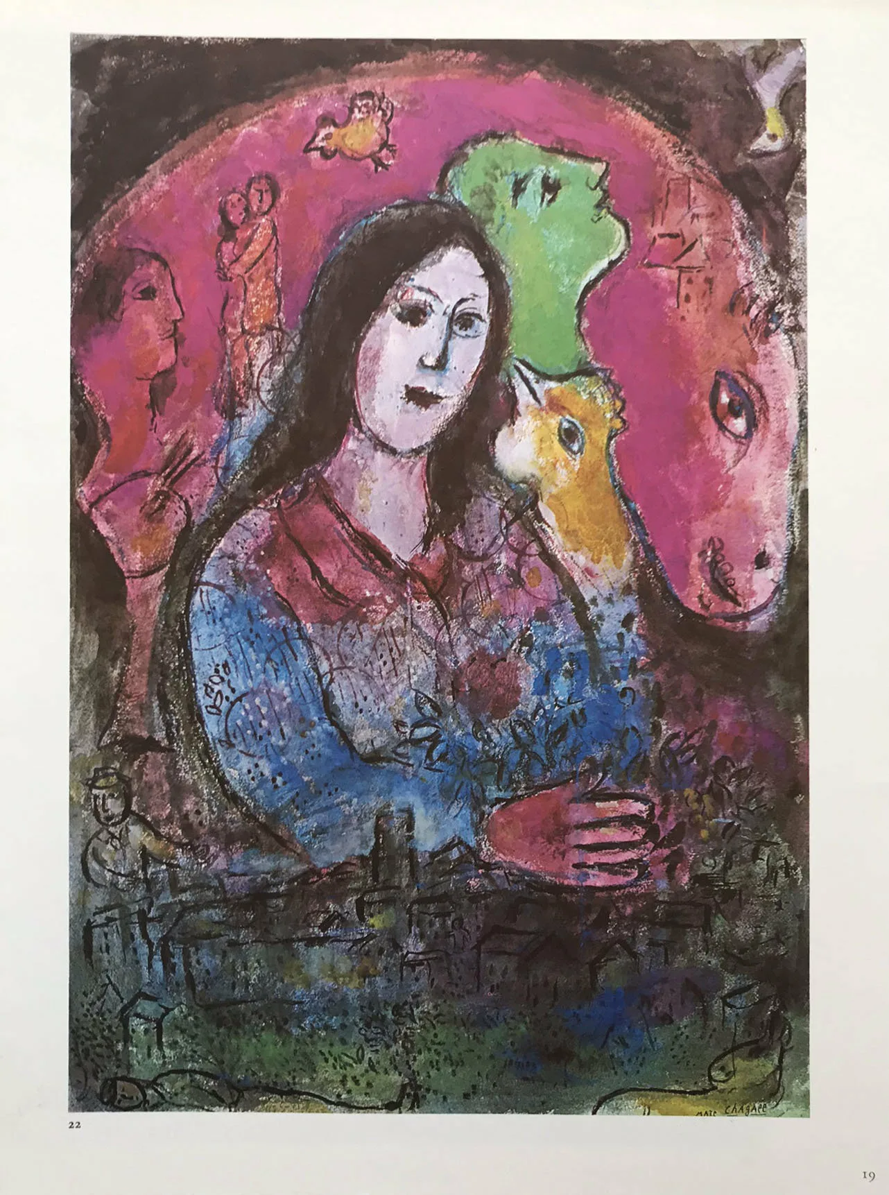 Marc Chagall La pensee, DM07225 Derriere le miroir 1977
