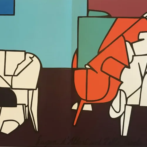 Adami Valerio Lithograph, DM06188d, Derriere le Miroir 1970