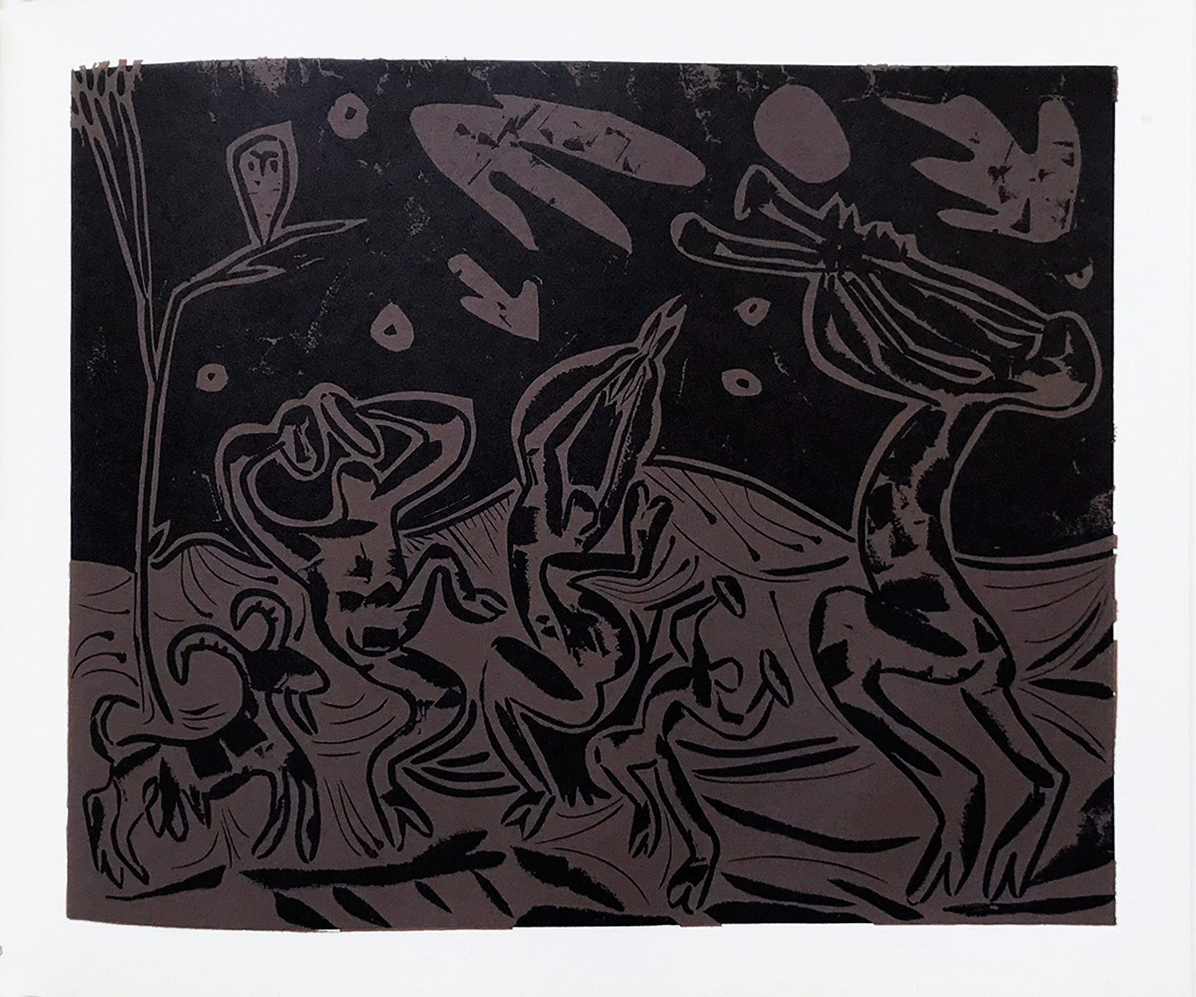 Pablo Picasso 33, Linogravures Les Danseuses au hibou, 1962