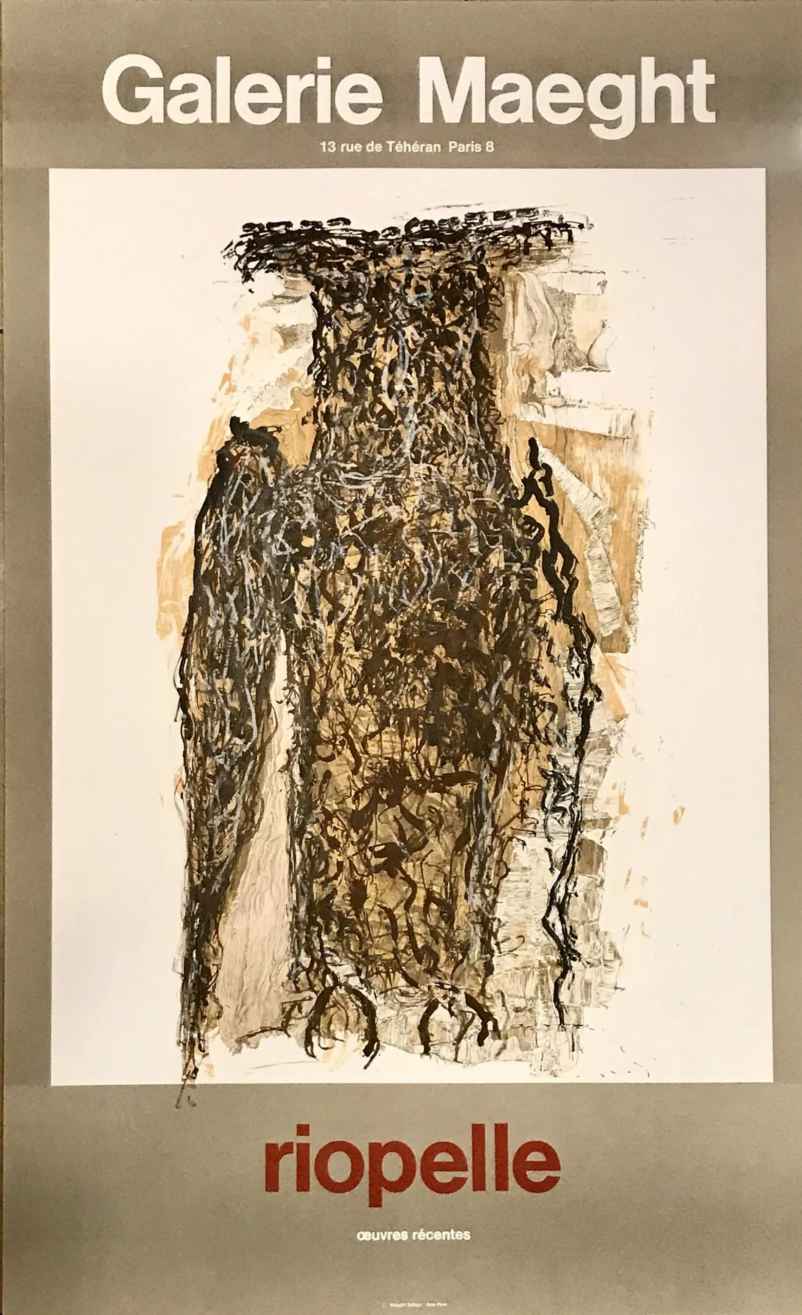 Riopelle Poster Lithograph Hibou 1980