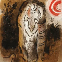 Chagall Lithograph 1960, the Bible, Naomi & her daughters in law