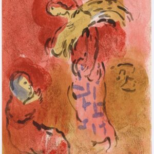 Marc Chagall, Original Lithograph 1960, Drawings for the Bible, Ruth gleaning
