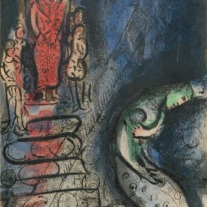 Chagall Lithograph 1960, the Bible, Ahaseurus banishes Vashti