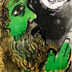 Marc Chagall, Original Lithograph 1960, Drawings for the Bible, Job Praying
