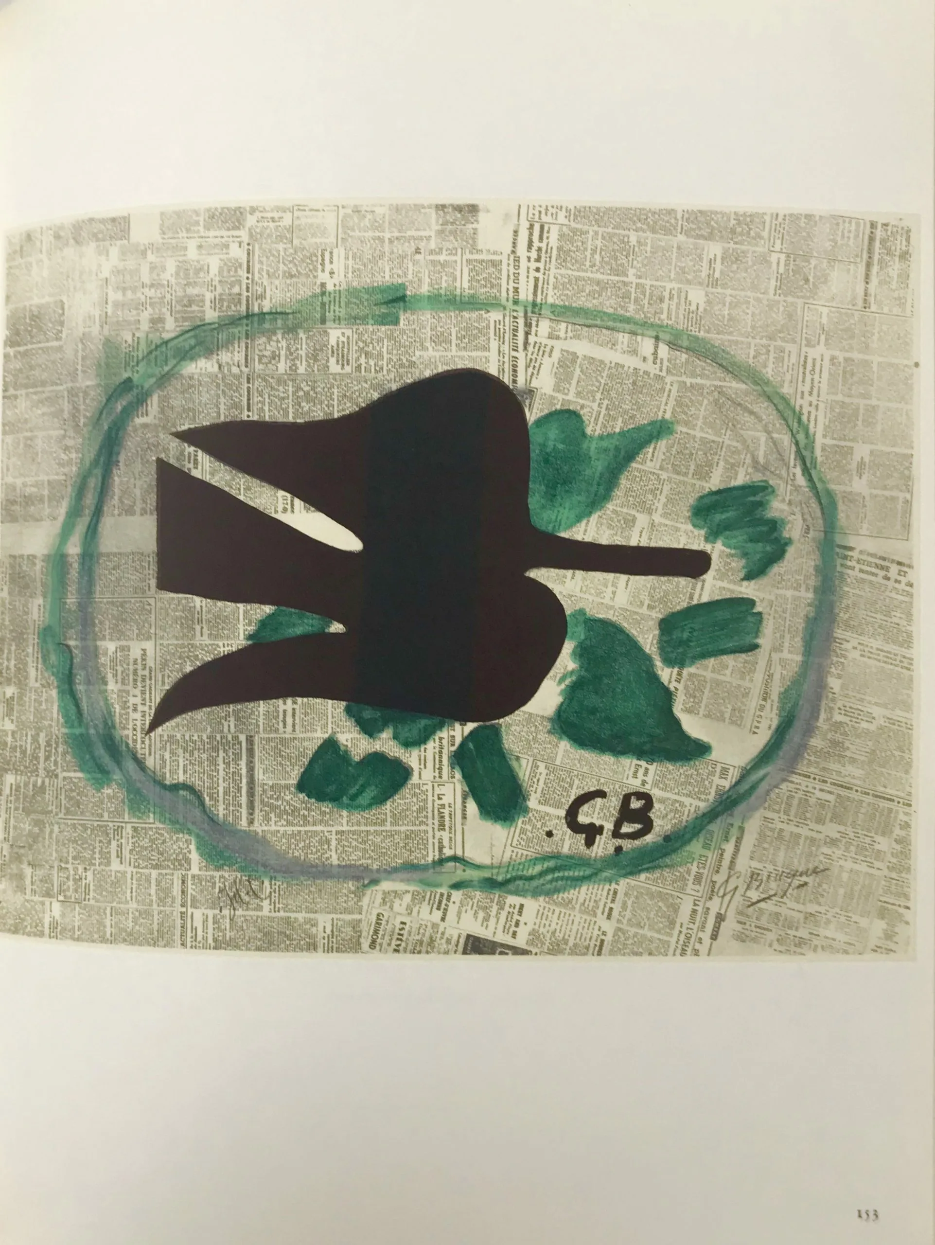Braque Lithograph "l'oiseau dans le feuillage"1963 peinted Mourlot