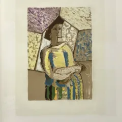 Braque Lithograph "La femme a la mandoline"1963 Mourlot