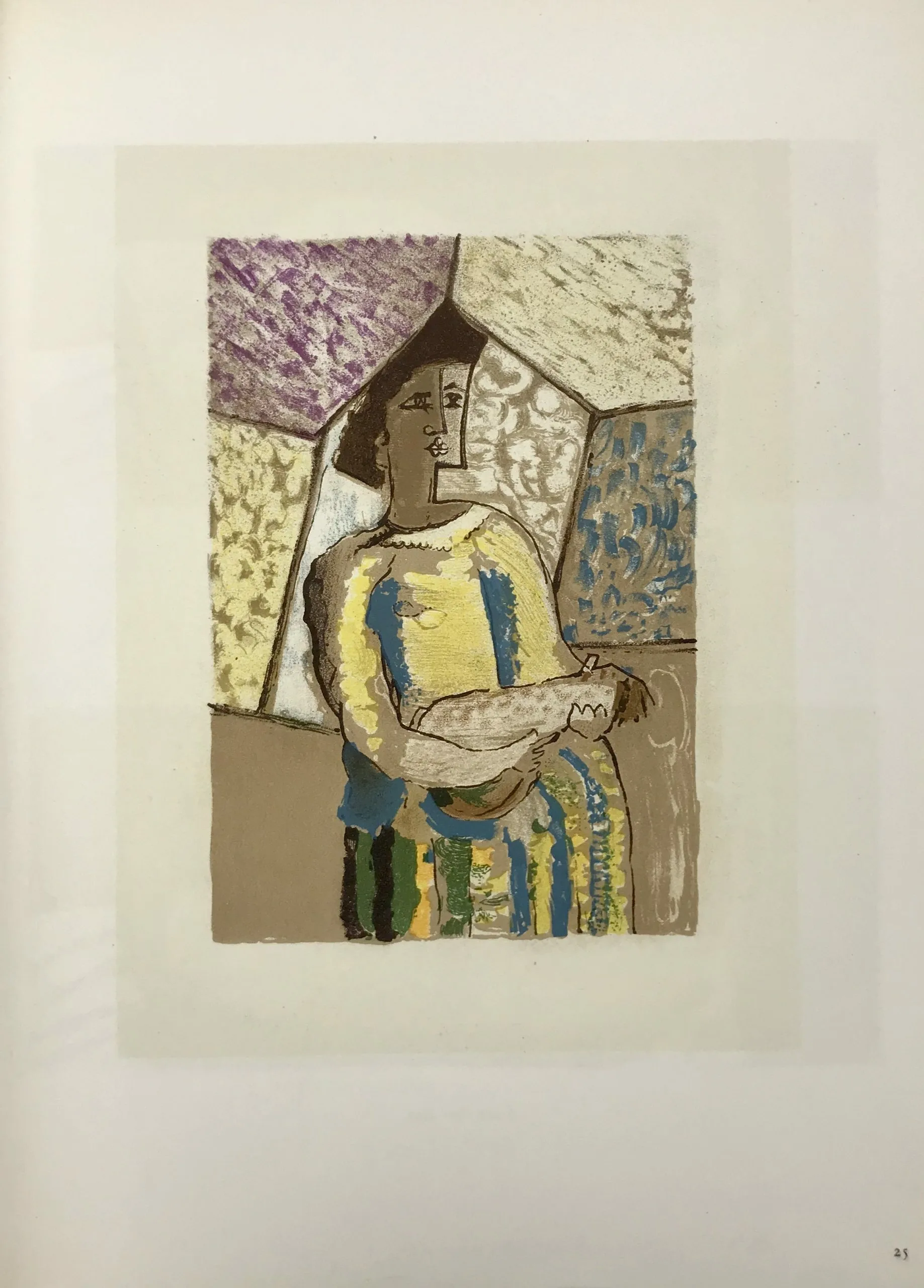 Braque Lithograph "La femme a la mandoline"1963 Mourlot