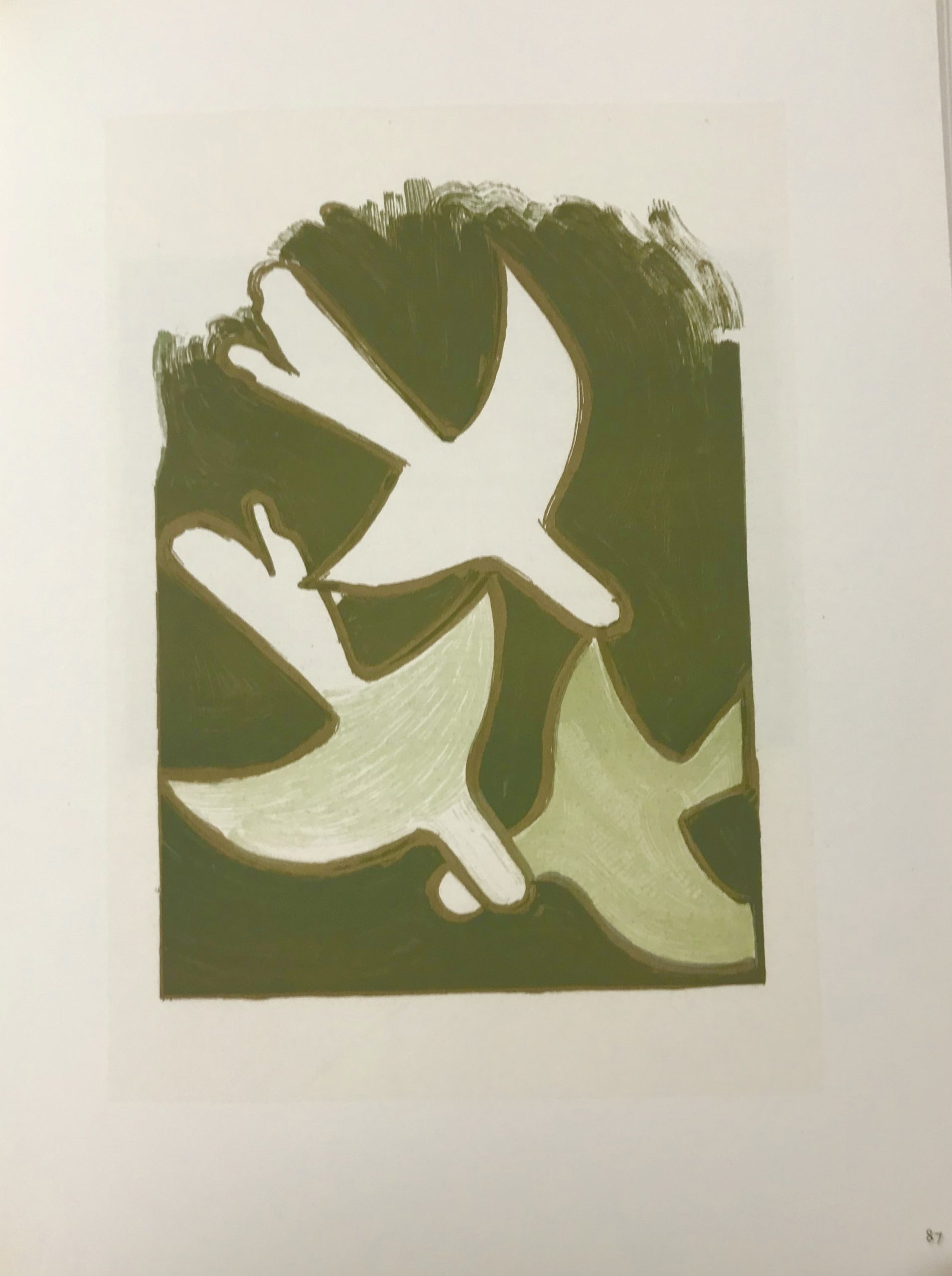 Braque Lithograph "Les oiseaux blancs" 1963 Mourlot
