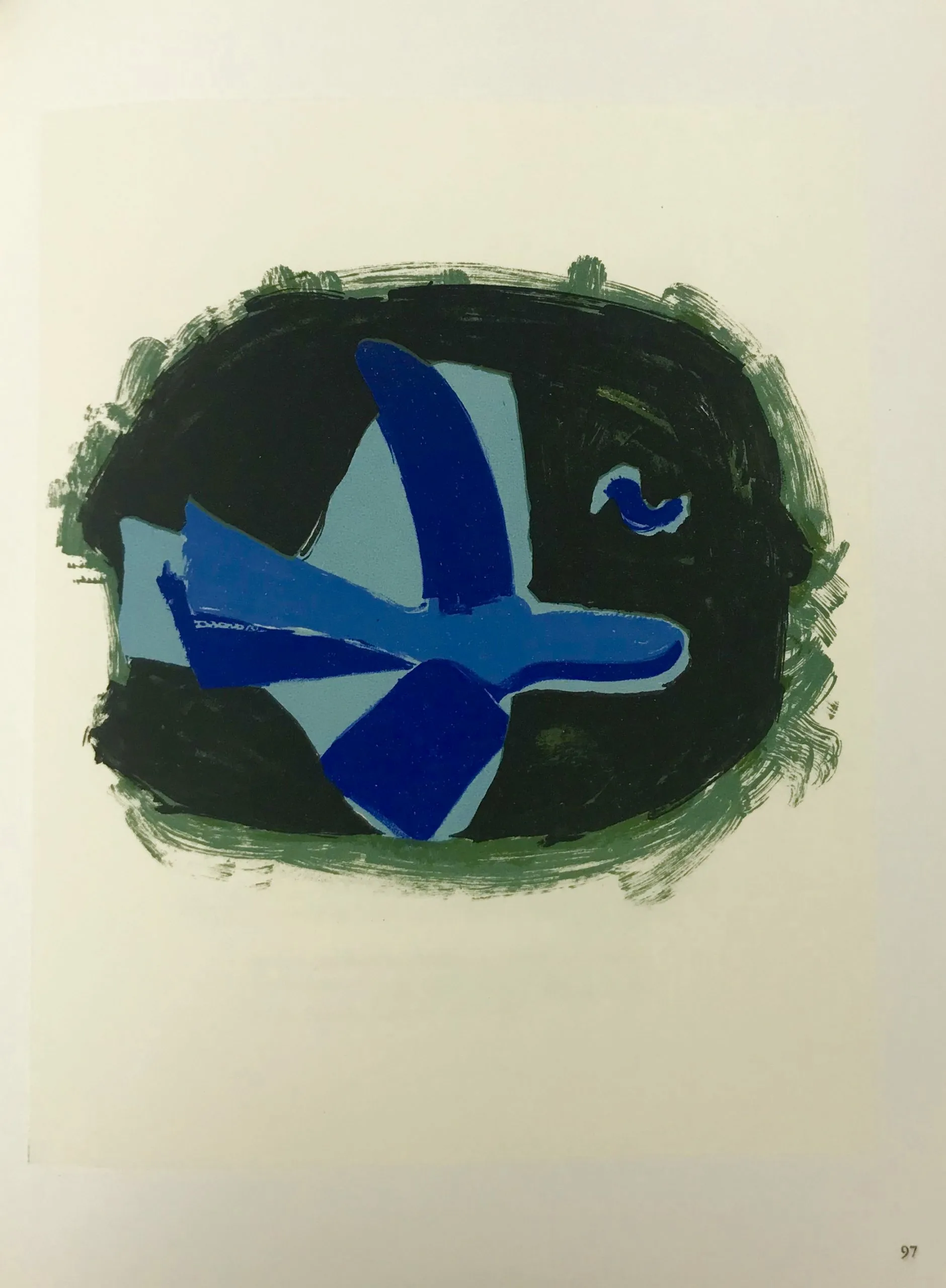 Braque Lithograph "Oiseau des forets" 1963 Mourlot