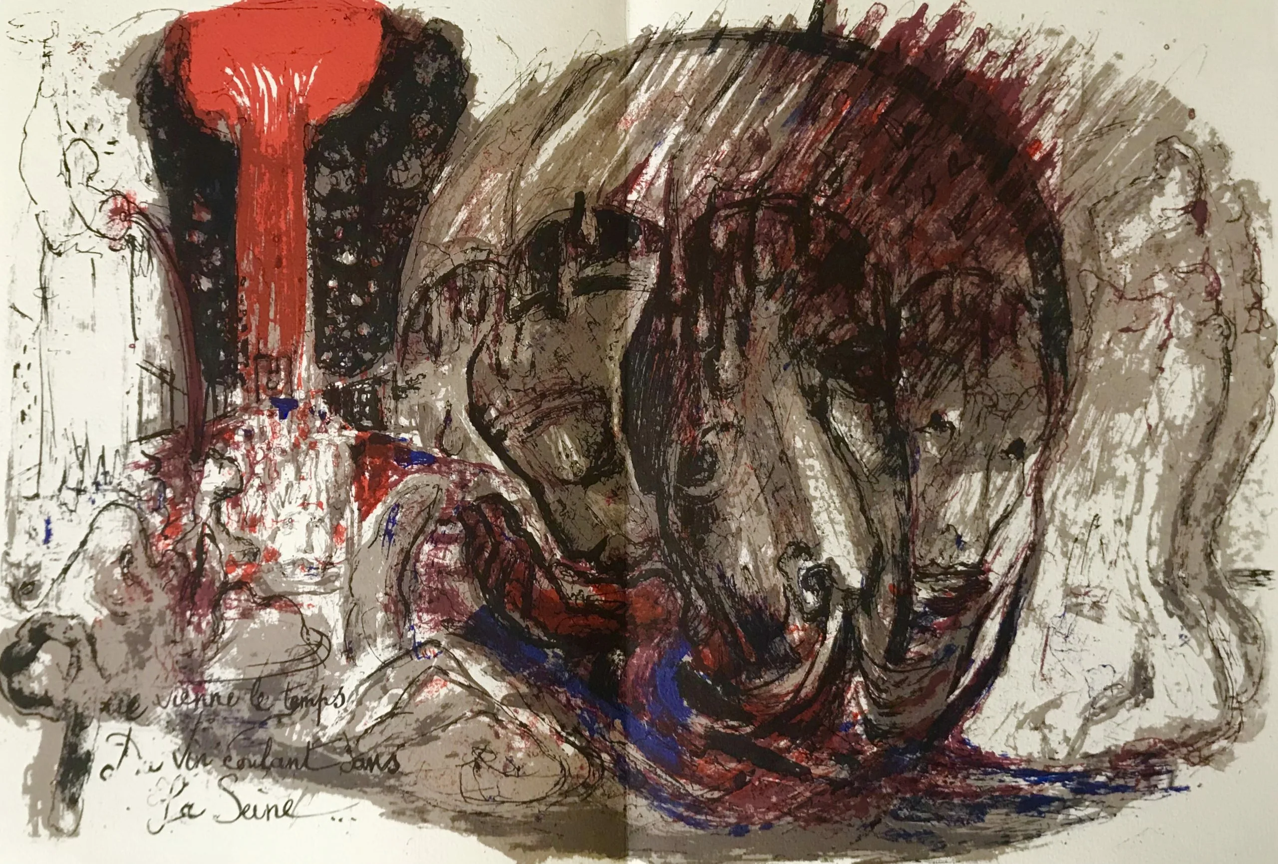 Pierre Parsus Original Lithograph "Le vin"