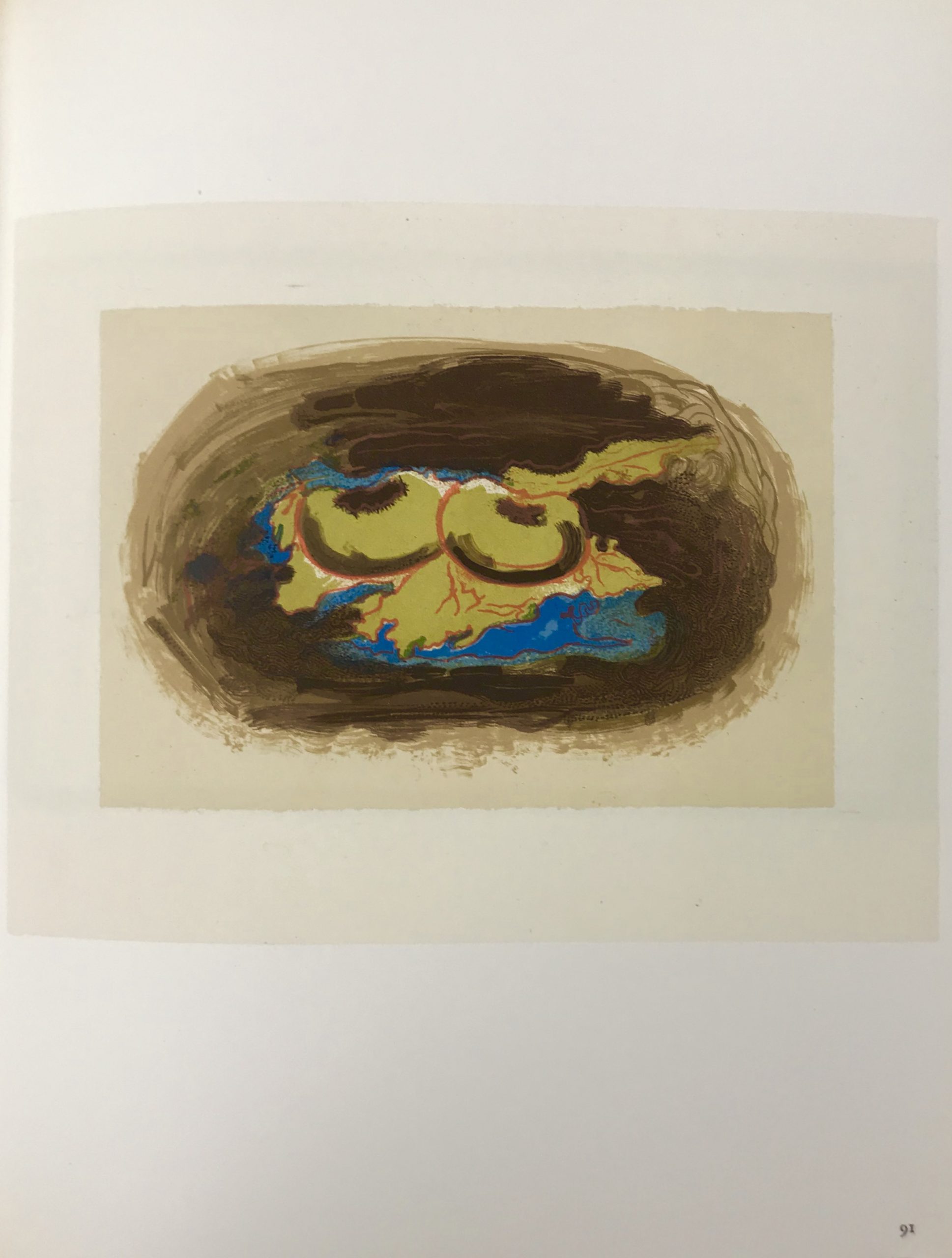 Braque Lithograph "Pomme et feuilles" 1963 Mourlot