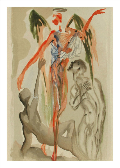 Salvador Dali Woodcut, Earthly paradise - Purgatory 32