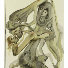 Salvador Dali Woodcut, The limbos - Hell 4