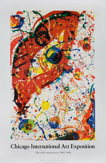 Sam Francis 56"Poster Chicago International Art Expo 1980