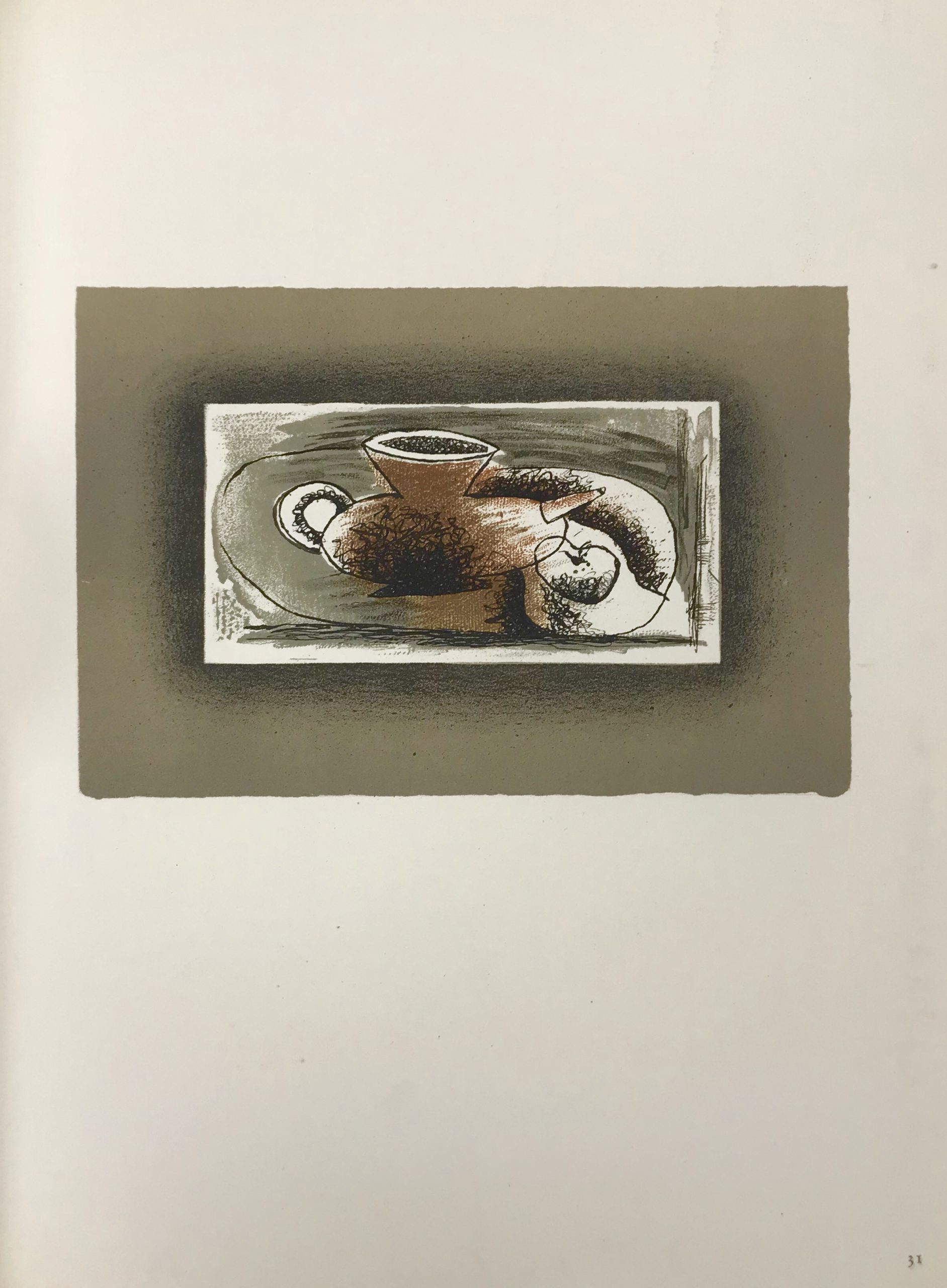 Braque Lithograph "Theiere au fond gris" 1963 Mourlot